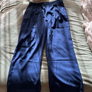 Abercrombie Navy Silk Trousers size medium